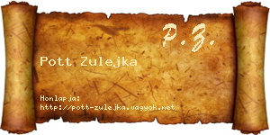 Pott Zulejka névjegykártya